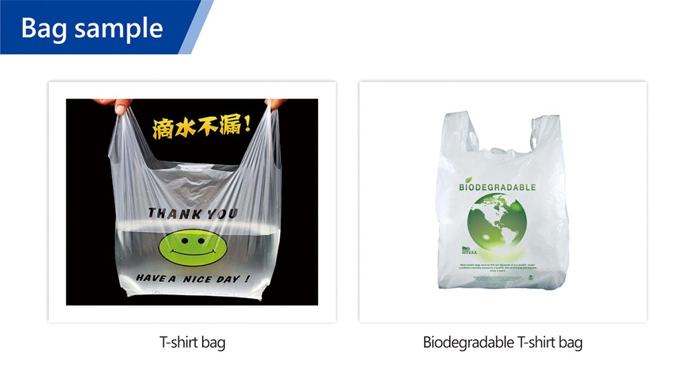 Automatic Recycle Plastic Garbage Bag Forming Machine PLA Biodegradable PE Shopping T-Shirt Vest Bag Making Machine